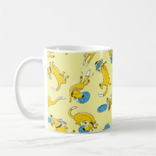 Cute activity dogs vintage seamless pattern. Doodl Coffee Mug