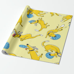 Cute activity dogs vintage seamless pattern. Doodl Wrapping Paper