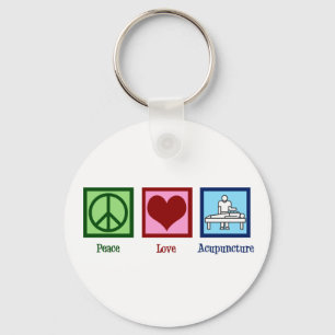 Cute Acupuncturist Peace Love Acupuncture Keychain