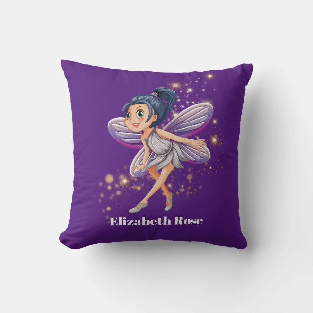 Cute add name Fantasy Fairy decor Throw Pillow (Front)