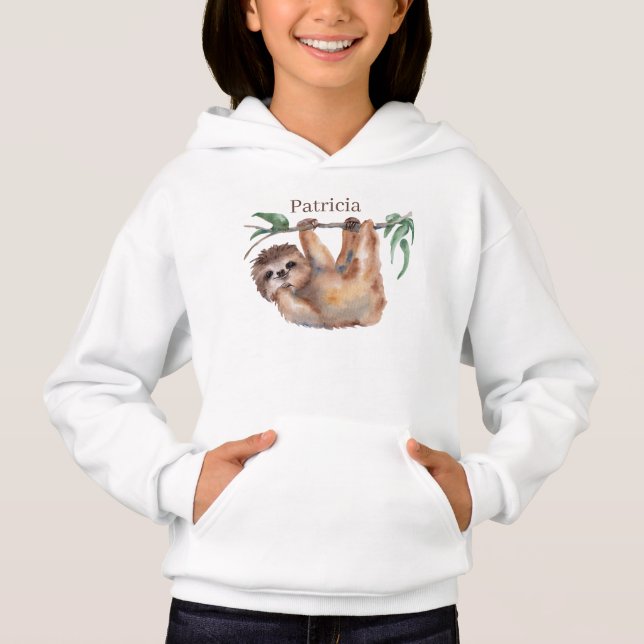 cute add name sloth lovers Hoodie (Front)