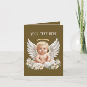 Cute add text baby Angel  Note Card