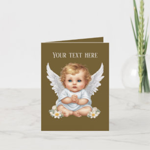 Cute add text baby Angel  Note Card