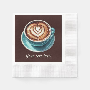 Cute add your text coffee lady napkin