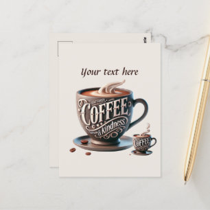 Cute add your text coffee shop  postcard