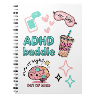 Cute ADHD Baddie Notebook 