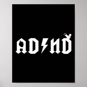 Cute Adhd Tee Mental Health Awareness  Poster