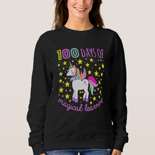 Cute Adorable 100 Days Of Magical Learning School  Sweatshirt (Front)