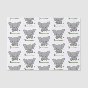 Cute adorable baby elephant cartoon illustration tissue paper
