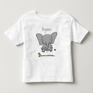 Cute adorable baby elephant cartoon illustration toddler t-shirt