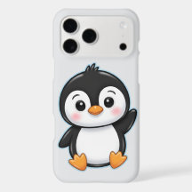 Cute Adorable Baby Penguin Waving Art