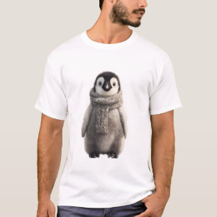 Cute Adorable Baby Penguin with Scarf T-Shirt