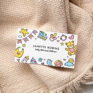 Cute Adorable Baby Toys Nanny Childcare Business Card