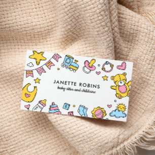 Cute Adorable Baby Toys Nanny Childcare Business Card