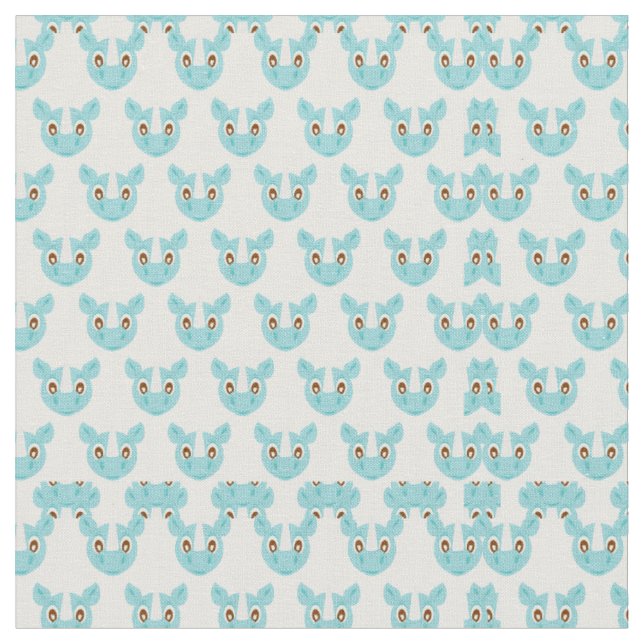 Cute & Adorable Blue Rhino Fabric (Close Up)