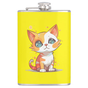 Cute Adorable Brown Cat-57667 Hip Flask