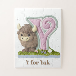 Cute & adorable brown Yak Jigsaw Puzzle