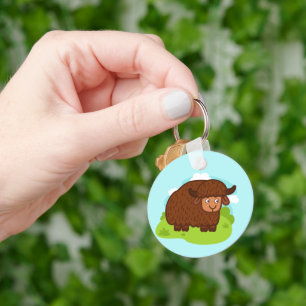 Cute & adorable brown Yak Keychain