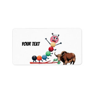 Cute & adorable brown Yak Label