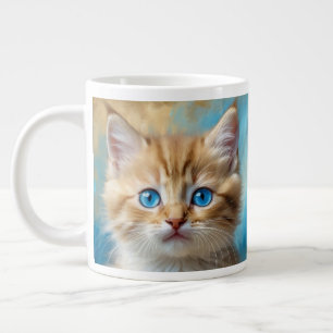 Cute Adorable Cat Portrait  Large Coffee Mug