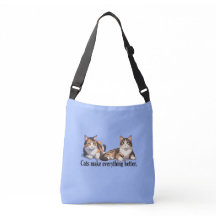 Cute adorable Cat Theme Cross Body Tote