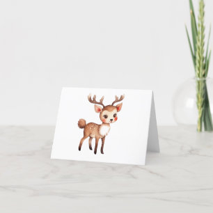 Cute Adorable Christmas Holiday Reindeer 4 BLANK  Card