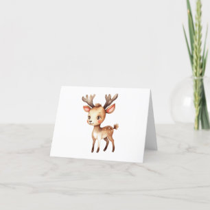 Cute Adorable Christmas Holiday Reindeer 6 BLANK  Card