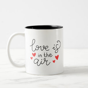 Cute Adorable Couple Love Air Romantic Playful Two-Tone Coffee Mug