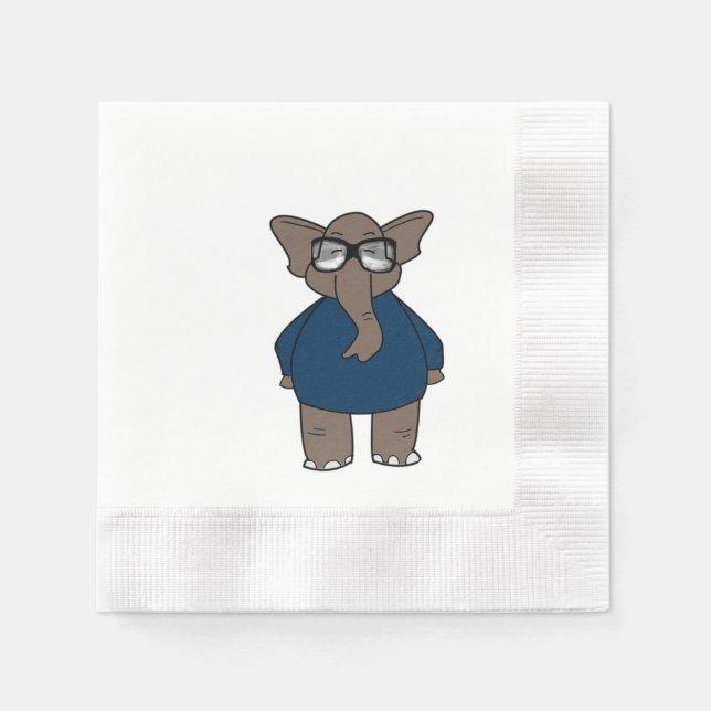Cute Adorable Elephant Paper Napkins (Front)