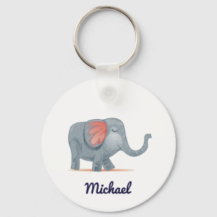 Cute Adorable Elephant personalized custom colour Keychain