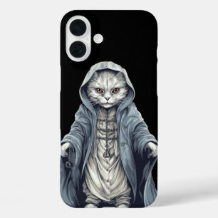 CUTE ADORABLE GHOST HALLOWEEN CAT iPhone 16 PLUS CASE