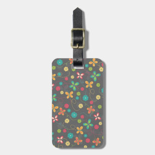 Cute adorable girly trendy colourful butterflies luggage tag