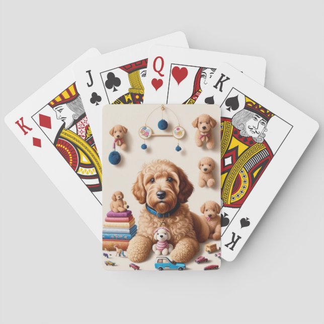 Cute Adorable Goldendoodle  Playing Cards (Back)