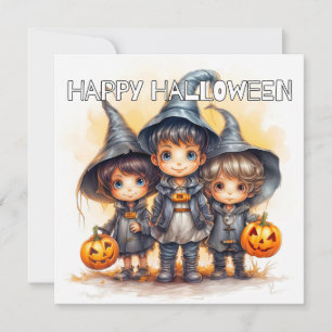 Cute Adorable Happy Halloween For Kids Card