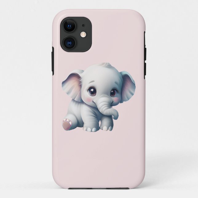 Cute Adorable Kawaii Baby Elephant   Case-Mate iPhone Case (Back)