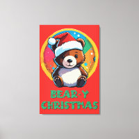 Cute Adorable Kawaii Chibi Bear-y Christmas Bear