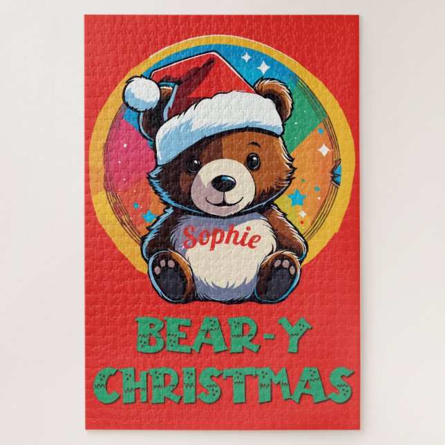 Cute Adorable Kawaii Chibi Bear-y Christmas Bear Jigsaw Puzzle (Vertical)