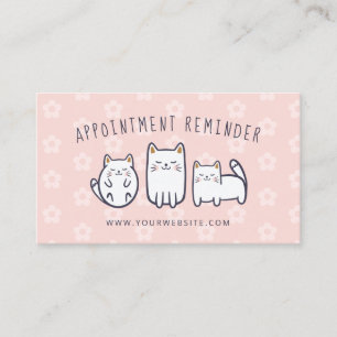 Cute Adorable Kitty Cat Appointment Reminder Pink