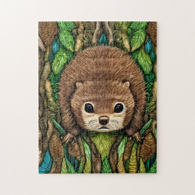 Cute Adorable Little Baby Beaver Jigsaw Puzzle (Vertical)