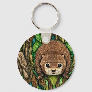 Cute Adorable Little Baby Beaver Keychain
