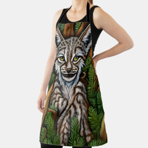 Cute Adorable Little Lynx Kitten Apron