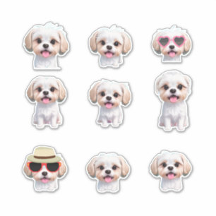 Cute Adorable Maltese Puppy Stickers