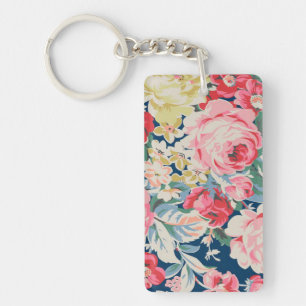 Cute Adorable Modern Blooming Flowers Keychain