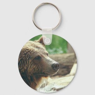 Cute Adorable Nature Bear Animal Face Eyes Keychain