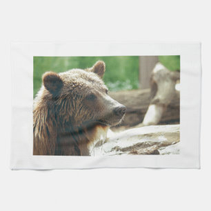 Cute Adorable Nature Bear Animal Face Eyes Kitchen Towel