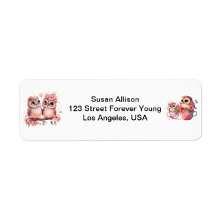Cute Adorable Owl Return Address