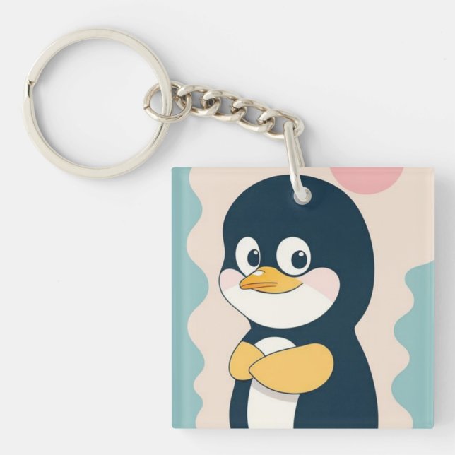 Cute Adorable Penquin Keychain (Front)