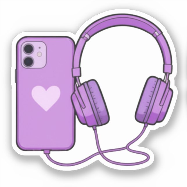 Cute & Adorable Phone & Headphone Stickers – Fun,  (Recto)