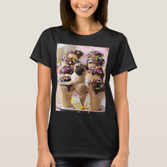 Cute Adorable Pug T-Shirt (Front)