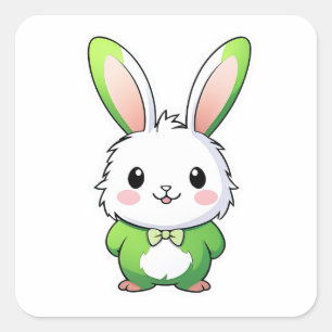 Cute Adorable rabbit animal Square Sticker